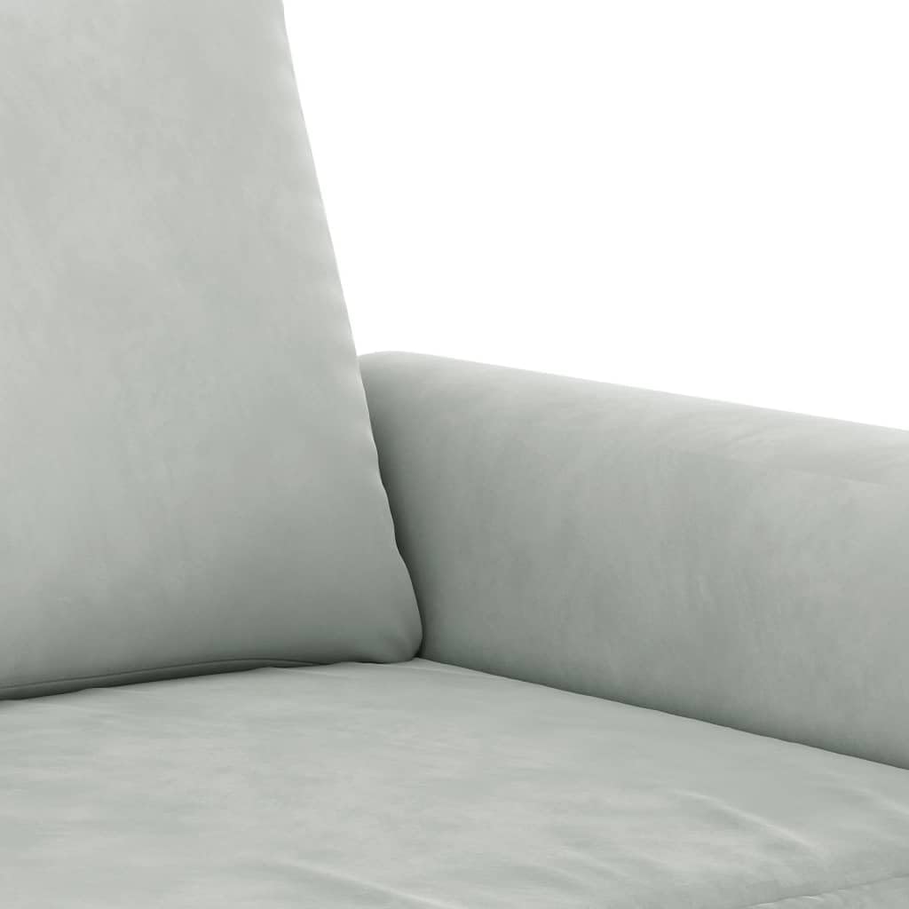 Light Gray Velvet 2 Piece Sofa Set J765298