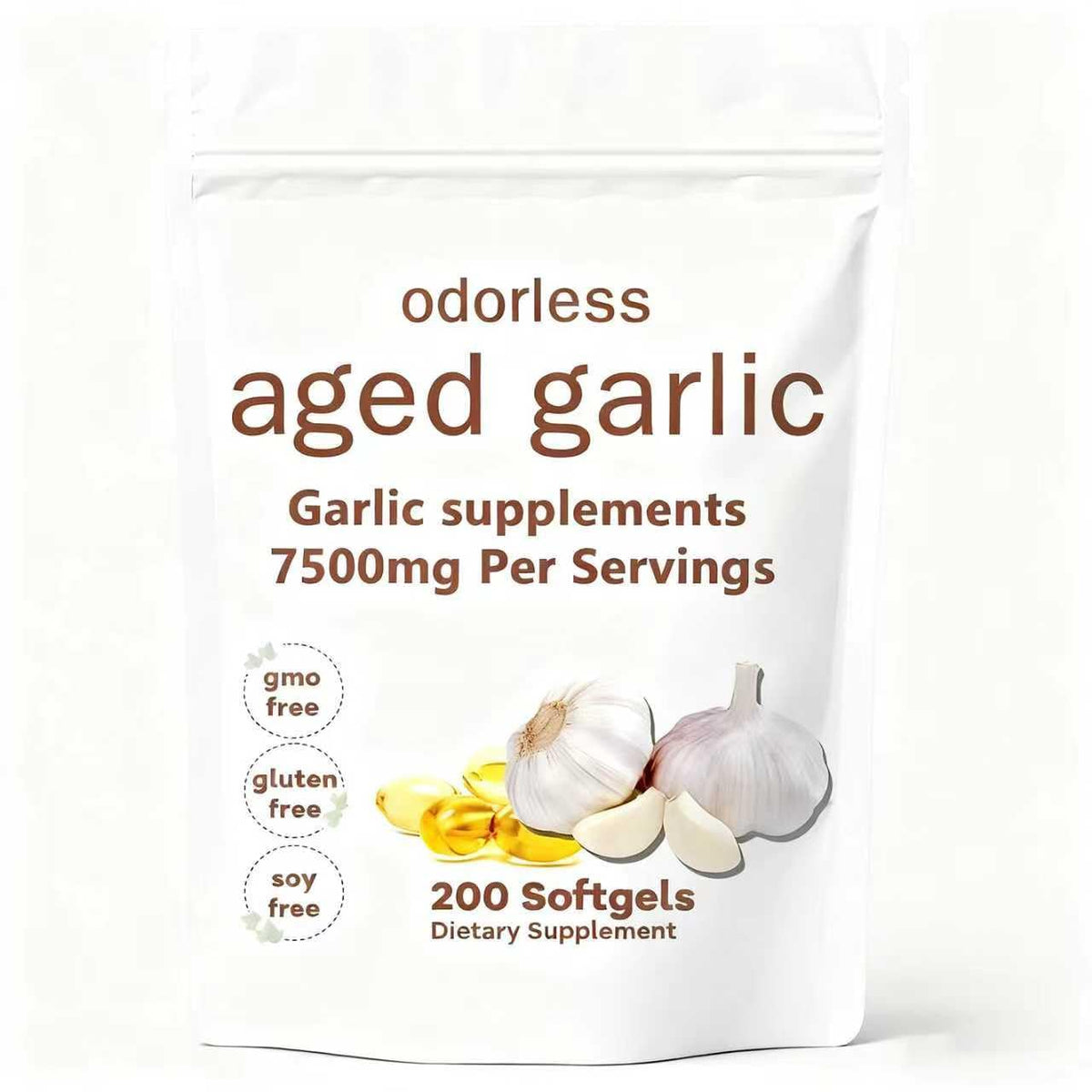 Odorless Aged Garlic Extract 200 Softgels E708
