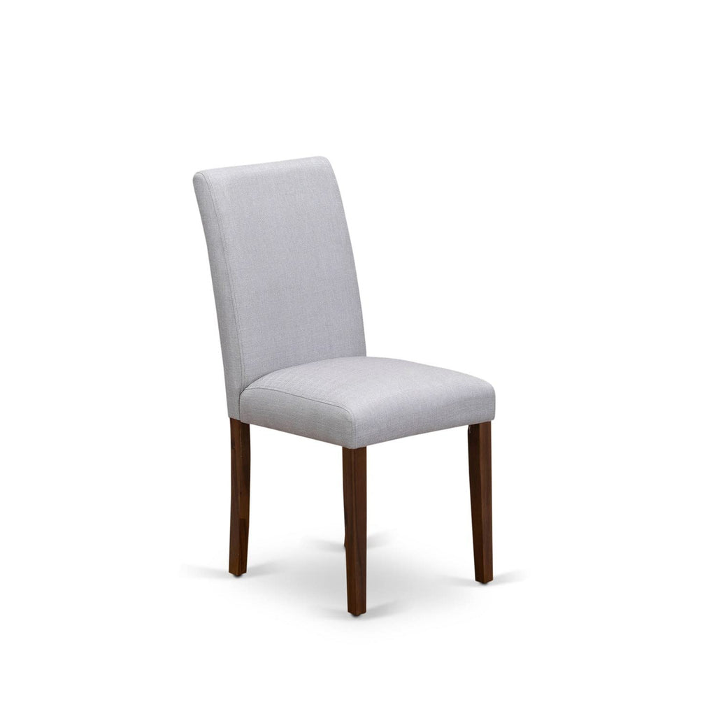9 Piece Walnut Dining Table Set with 8 Grey Linen Chairs P5022