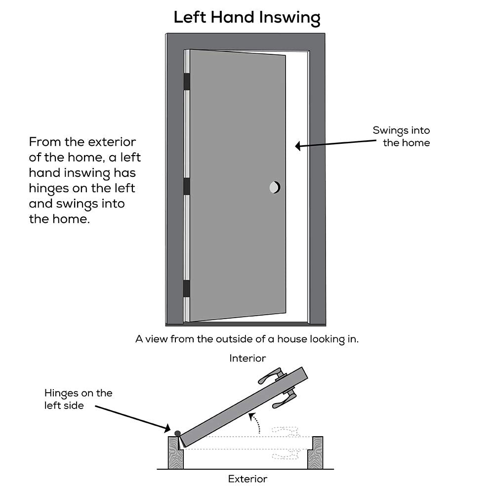 Fiberglass Smooth Left Hand In-Swing Exterior Prehung Door 36"x80" D736
