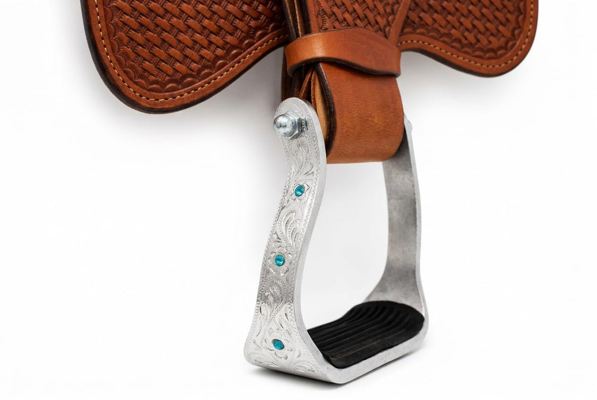 Aluminium Barrel Racing Stirrups with Rhinestones M143751