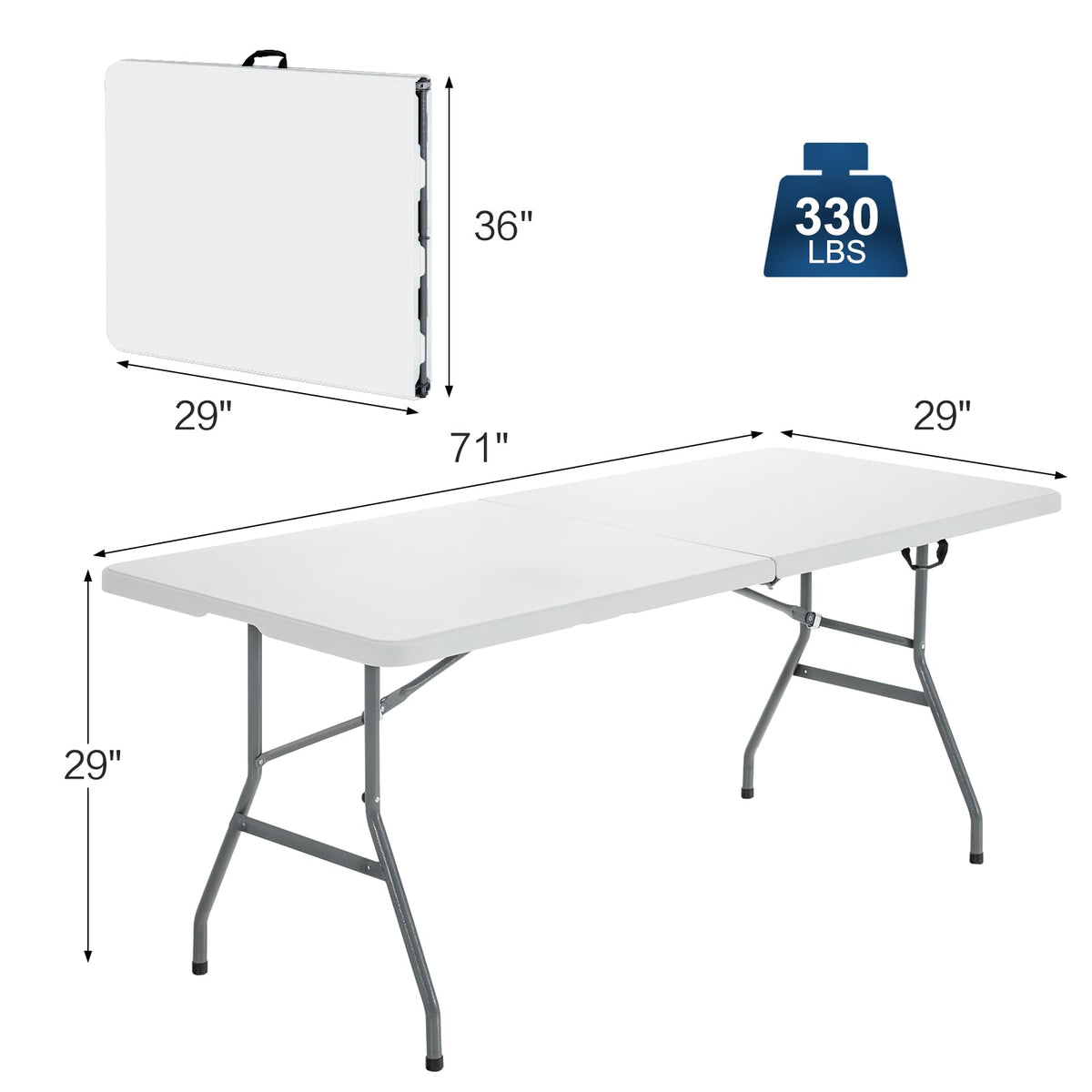 6FT Portable Folding Picnic Table with Handle S430