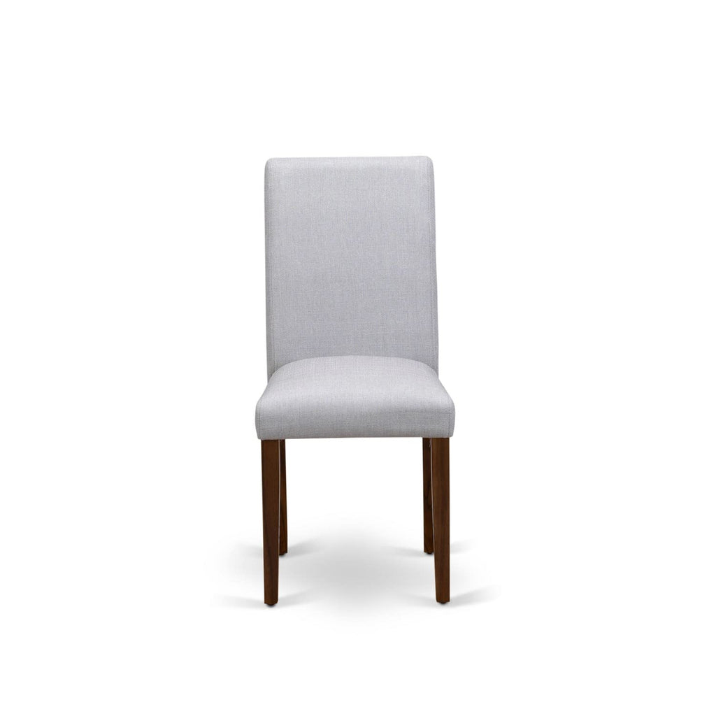 9 Piece Walnut Dining Table Set with 8 Grey Linen Chairs P5022