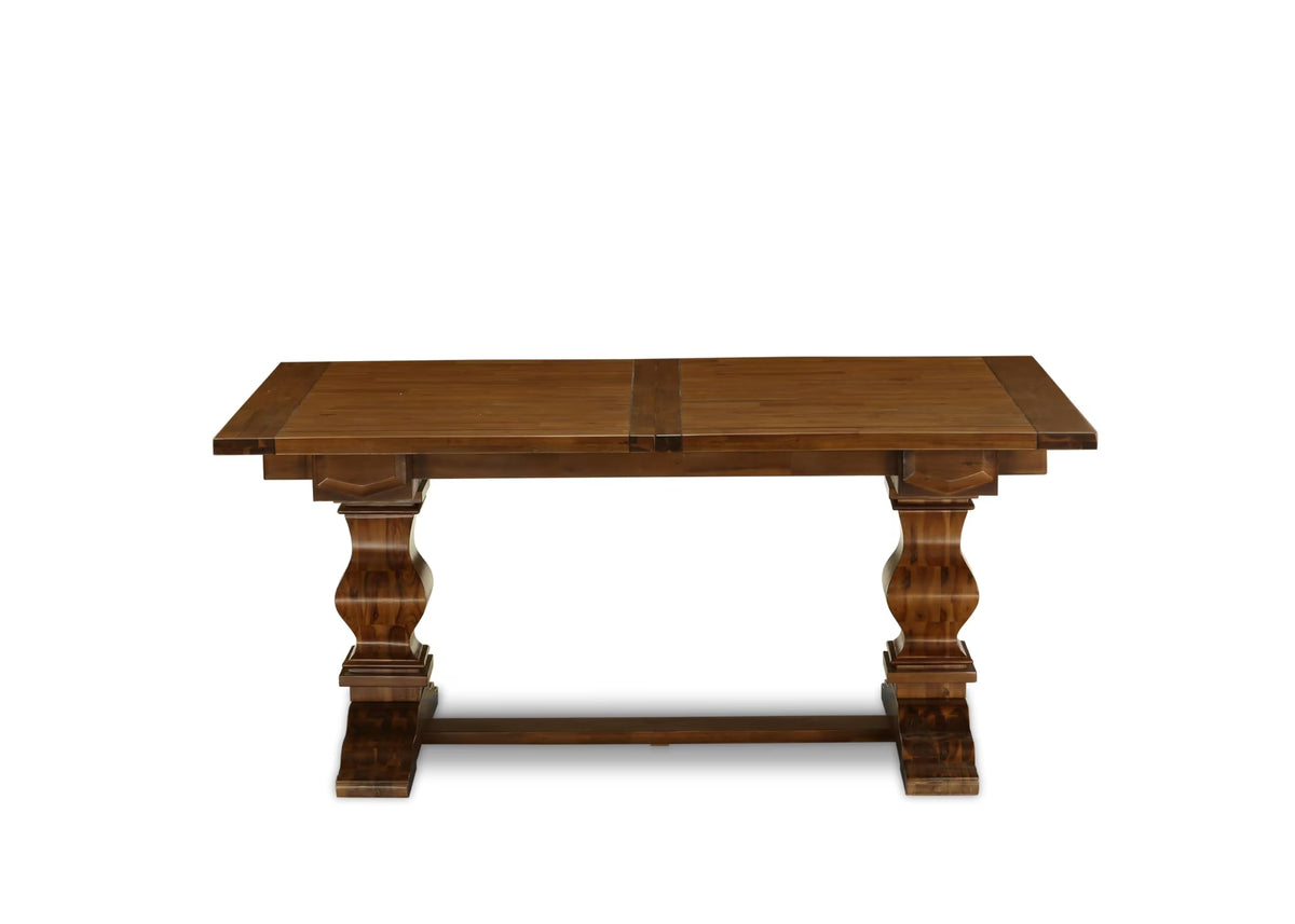 9 Piece Walnut Dining Table Set with 8 Grey Linen Chairs P5022