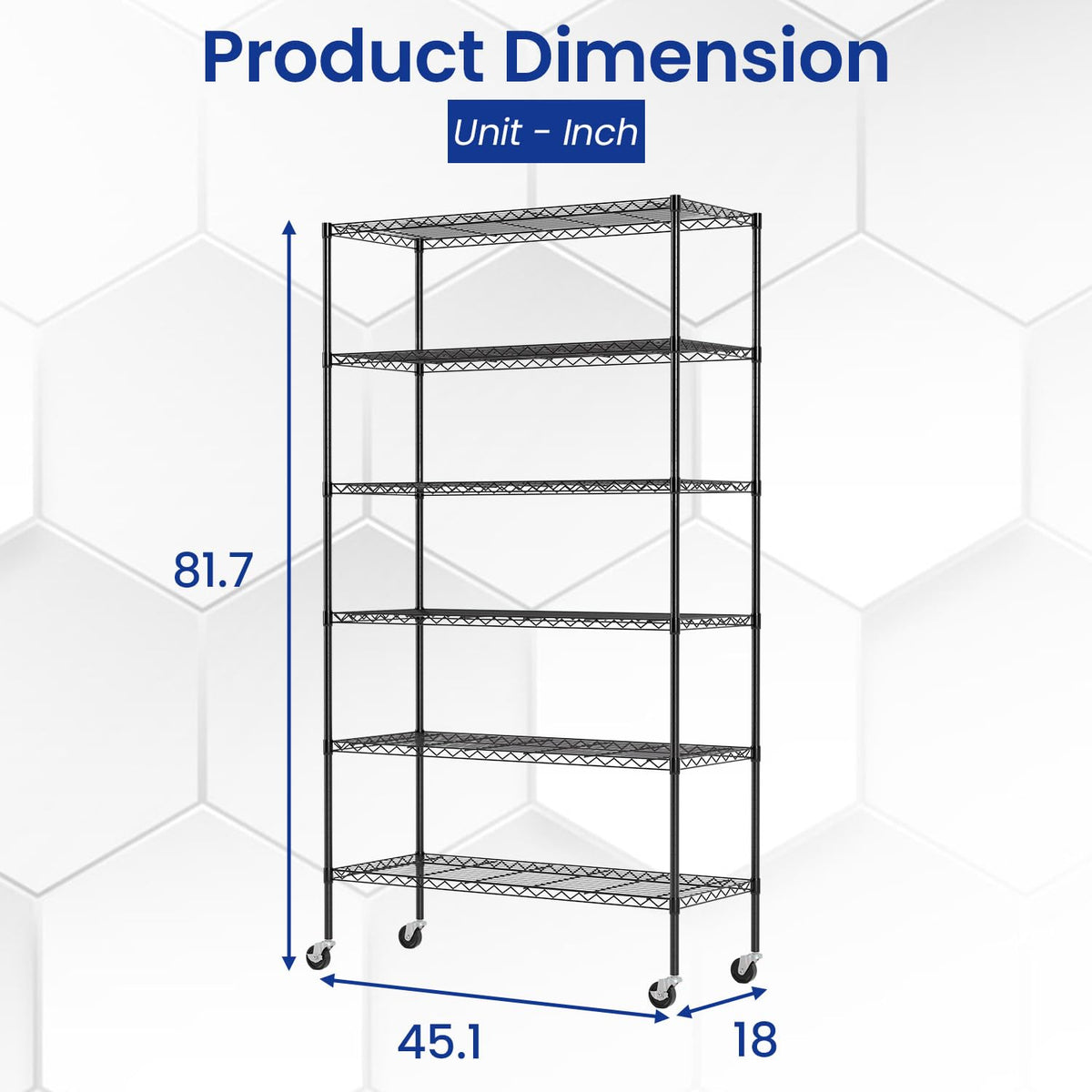 Black Adjustable Metal Wire Shelving Unit G600458