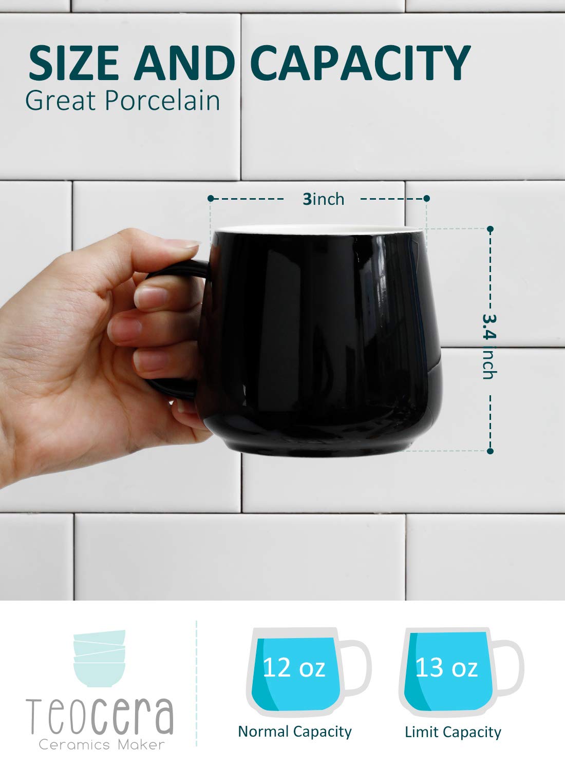 Black Pasta Bowls Set of 4 and Coffee Mugs Set of 4 X308215