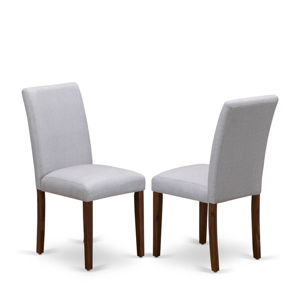 9 Piece Walnut Dining Table Set with 8 Grey Linen Chairs P5022