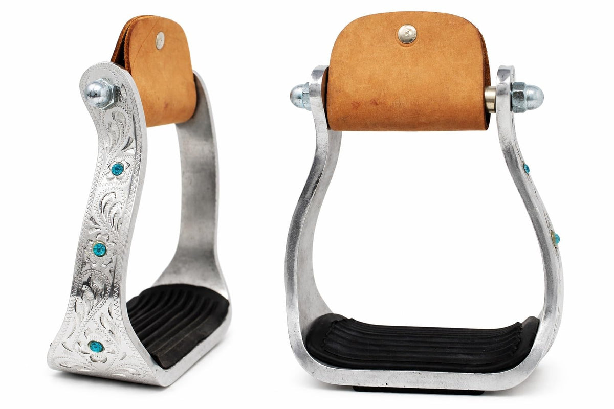 Aluminium Barrel Racing Stirrups with Rhinestones M143751