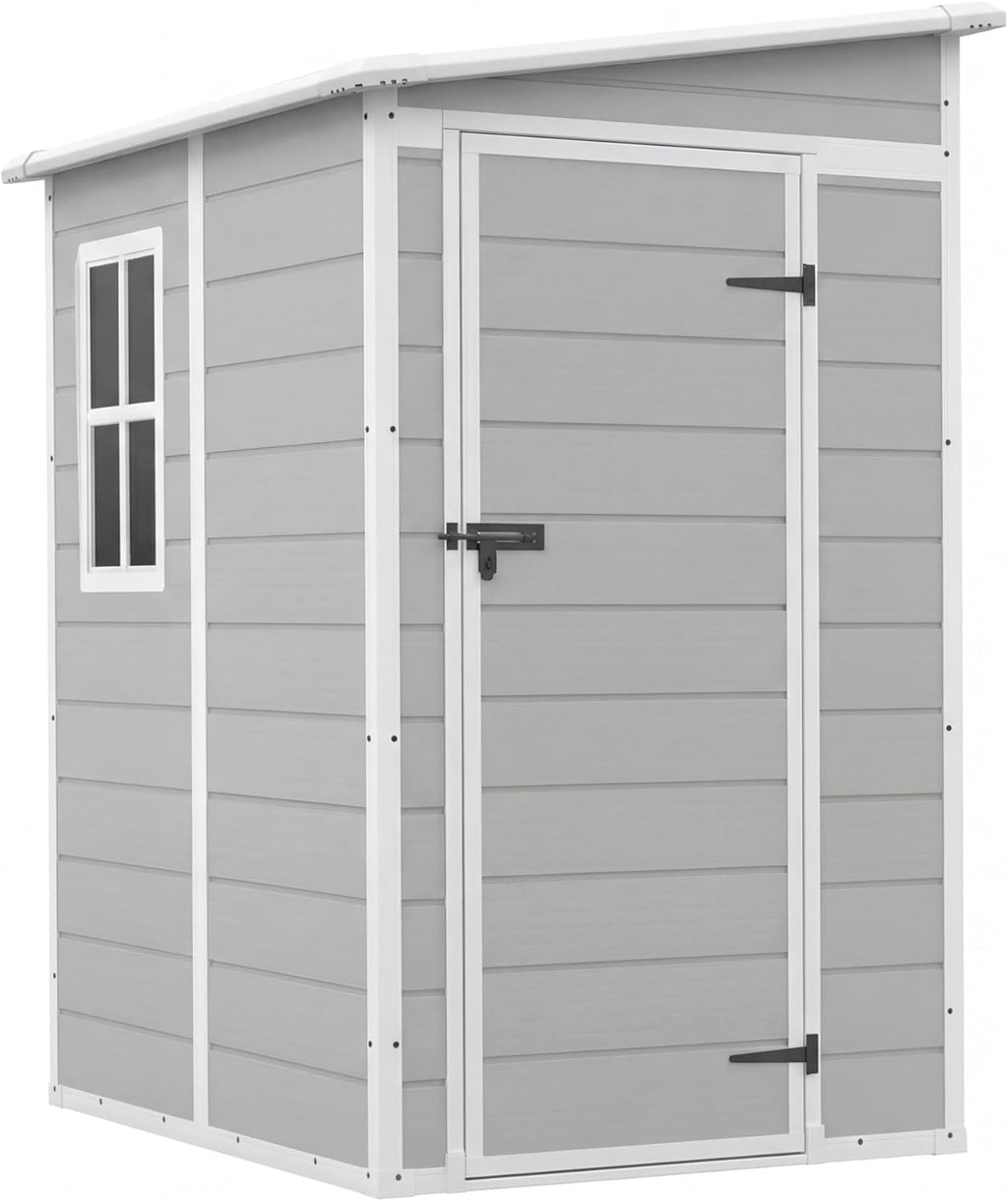 5 x 4 FT Plastic Outdoor Storage Shed with Floor X882610