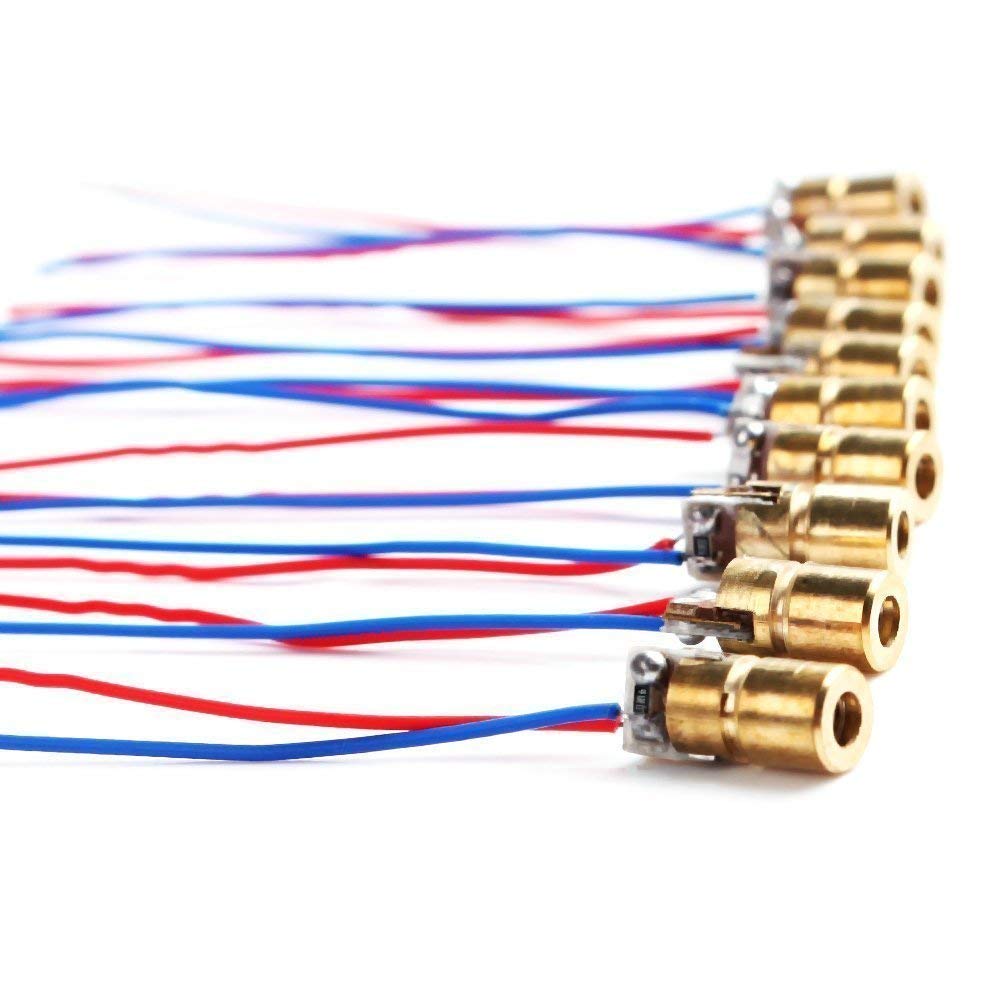 10pcs 5V 650nm 5mW Red Dot Laser Head 6mm Y579