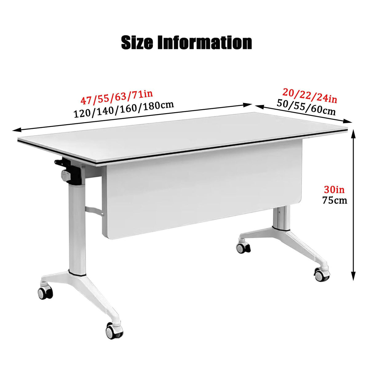 Wooden Folding Table with 360° Wheels W6723