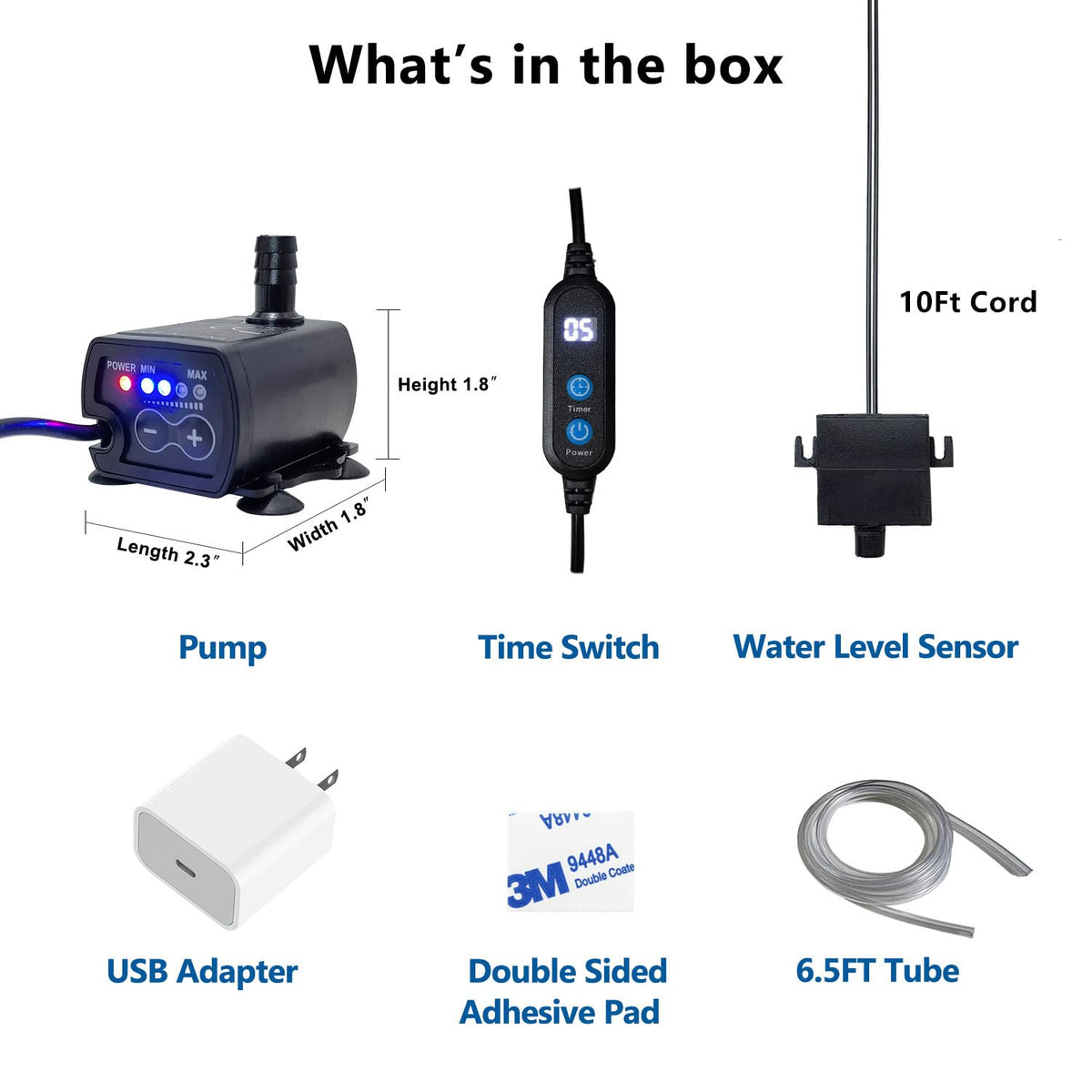 Aquarium Auto Top Off System with 4 Level Flow Control Pump W89404