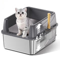Stainless Steel High Sided Litter Box with Scoop G888