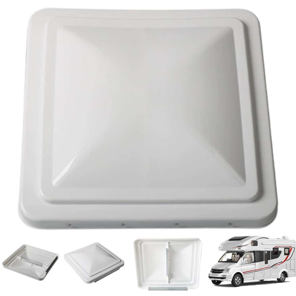 14 Inch White Weather-Resistant Plastic RV Vent Cover O11891