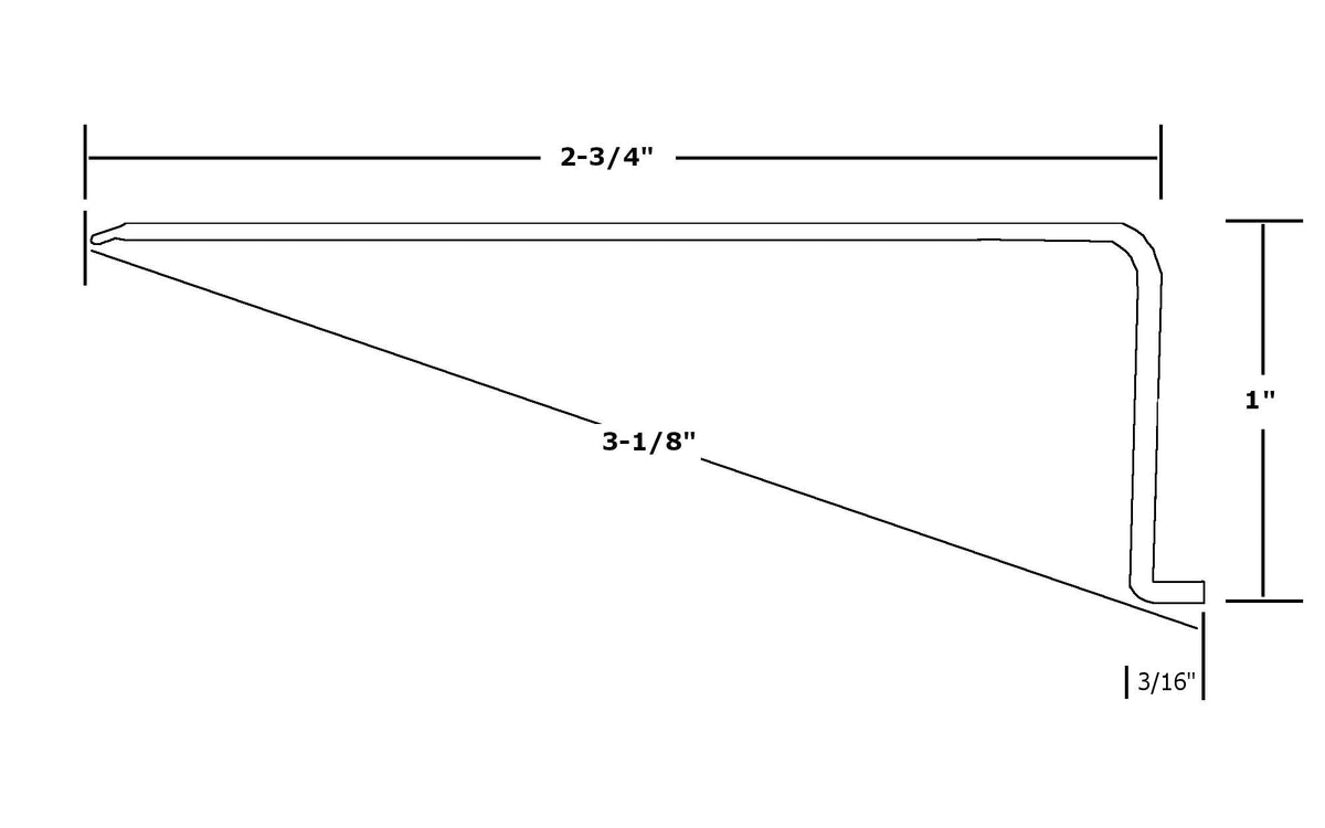 Ribbed Acrylic Replacement Lens L-Shape 2-3/4 x 1 x 24" P984