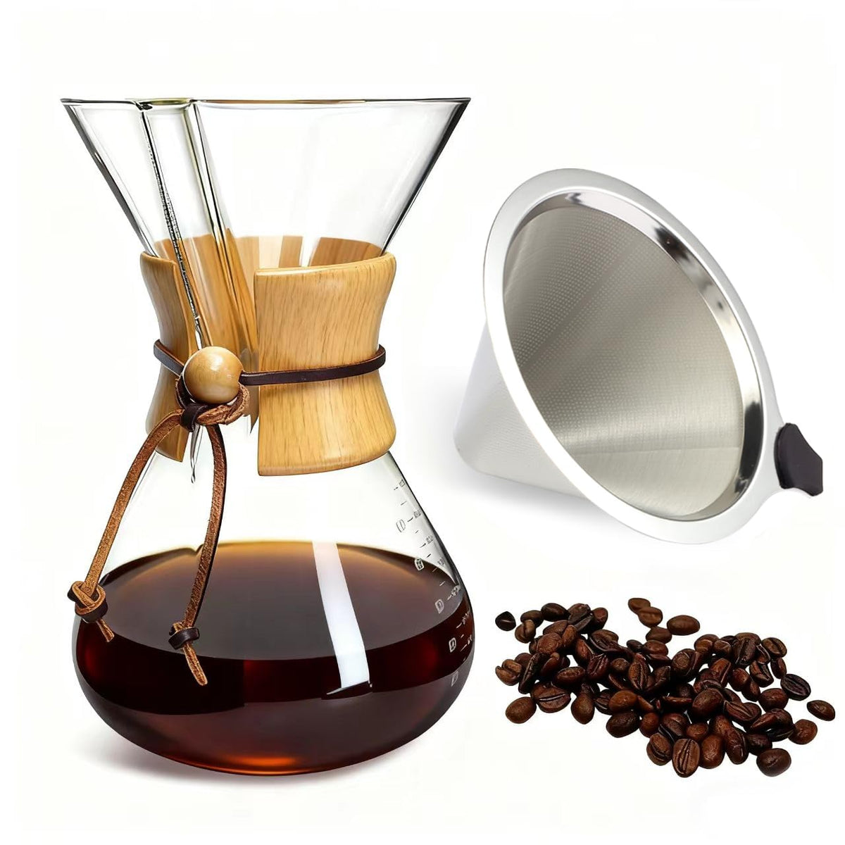 Glass 10 Cup Coffee Pour Over Set Z24357