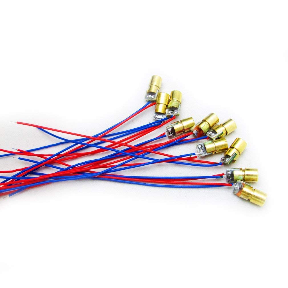 10pcs 5V 650nm 5mW Red Dot Laser Head 6mm Y579