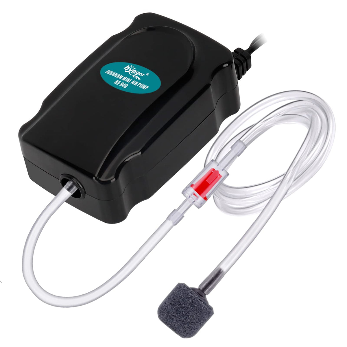 Mini Aquarium Air Pump Kit 1W for 2-20 Gallon Fish Tank with Air Tube Y30605