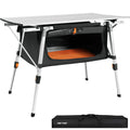 Adjustable Height Folding Camping Table with Storage Z7417