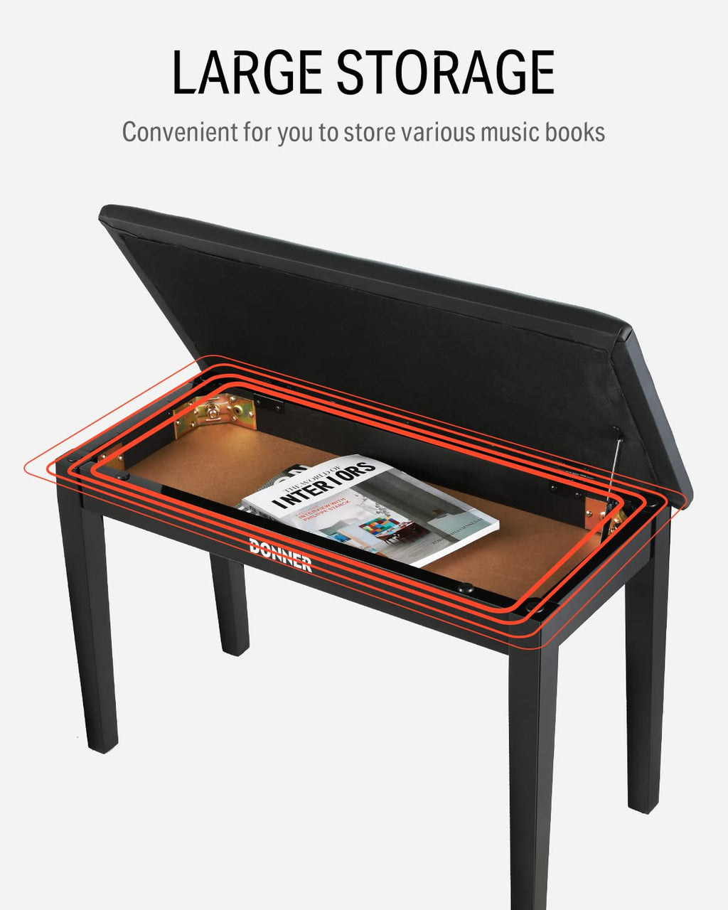 88 Key Graded Weighted Digital Piano with Storage Piano Bench A58064