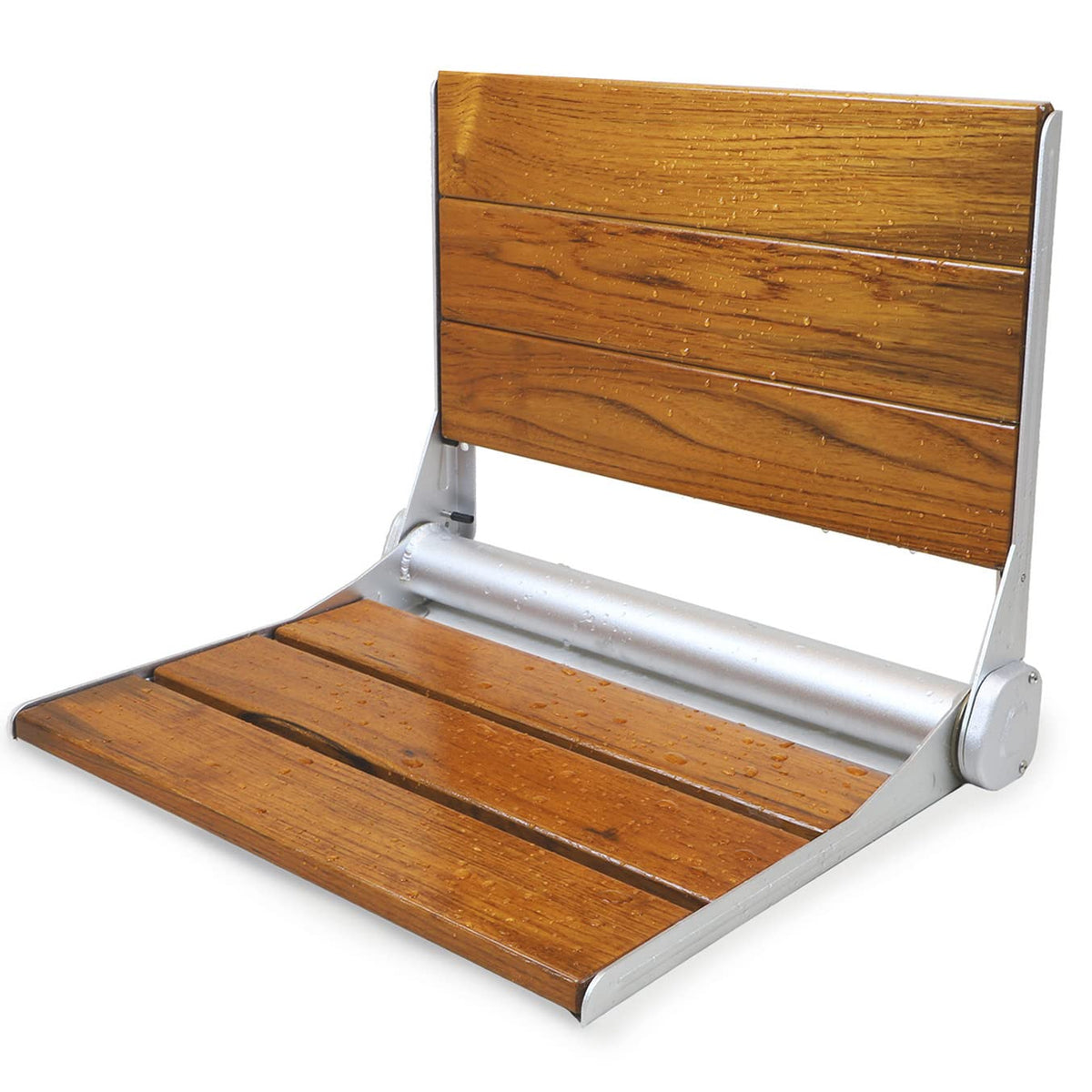18" Folding Teak Wood Shower Bench Seat E70085
