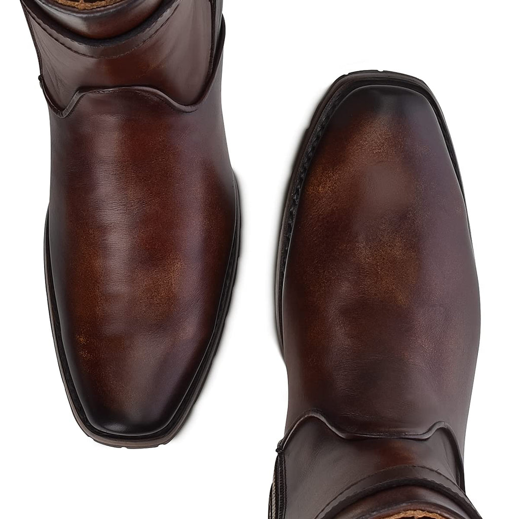 Bovine Leather Boot with Zipper N4102