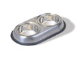 Stainless Steel Double Dish Food And Water Bowl 16 OZ U198