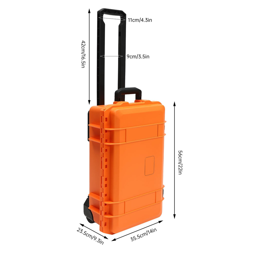 22" Rolling Waterproof Hard Camera Case with Customizable Foam H8192
