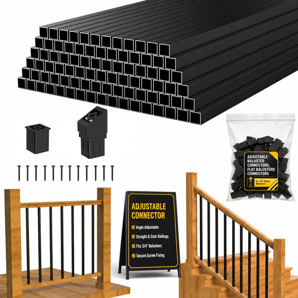 32" Black Aluminum Deck Balusters 120 Pack L1937