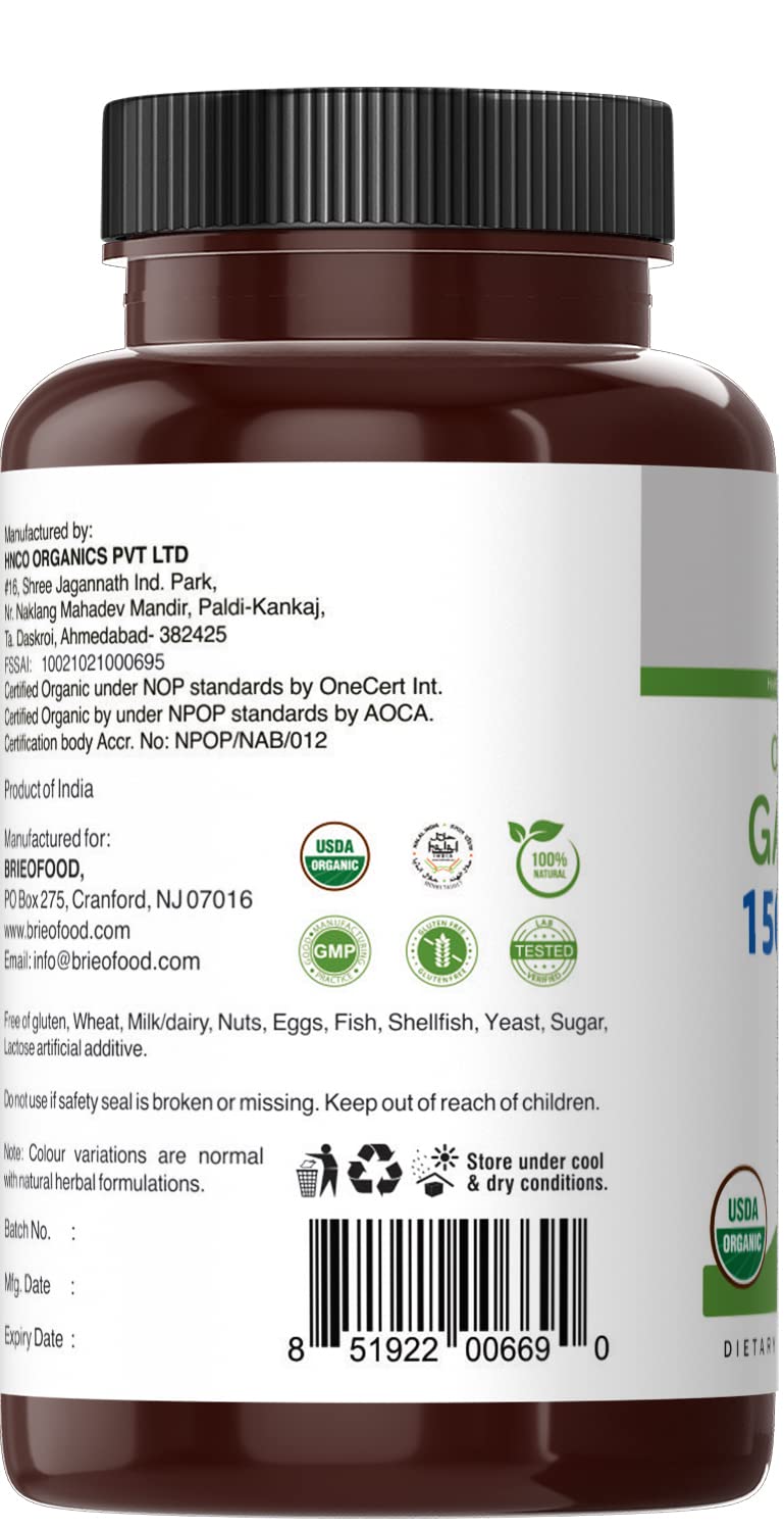 Organic Garlic 1500mg 90 Vegetarian Tablets J44024