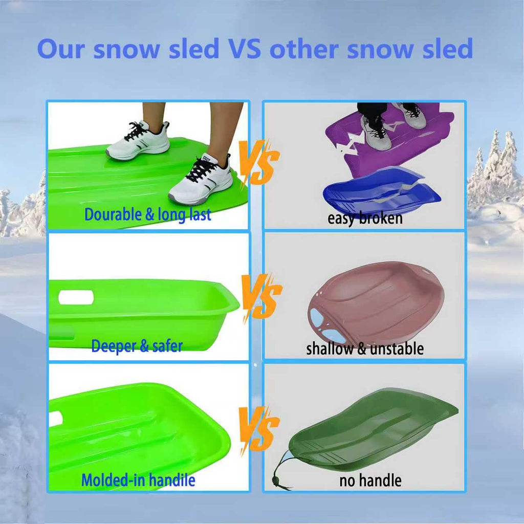 2 Piece Plastic Sled Board with Four Ropes O230