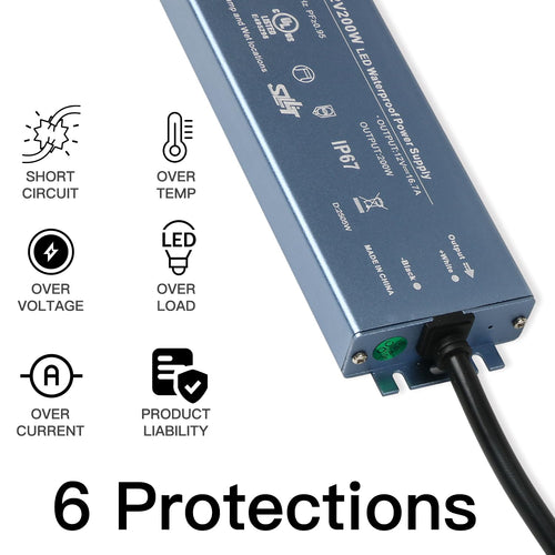 200W IP67 Waterproof LED Driver Power Supply Transformer S6329