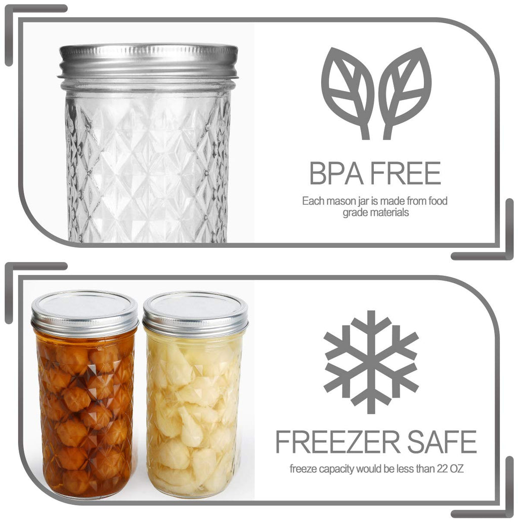 22 oz Wide Mouth Mason Jars with Lids and Bands D531