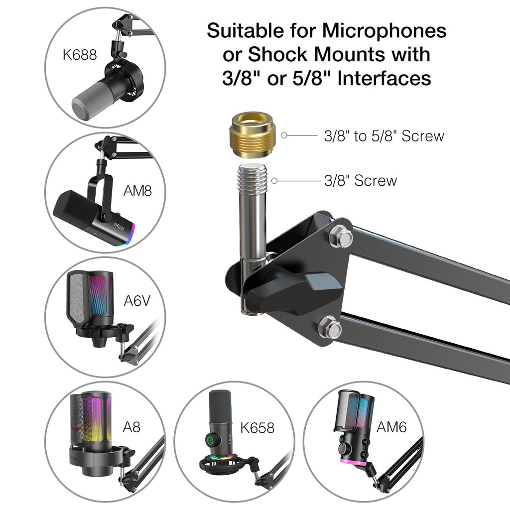 XLR/USB Dynamic Microphone Kit with Boom Arm C832913