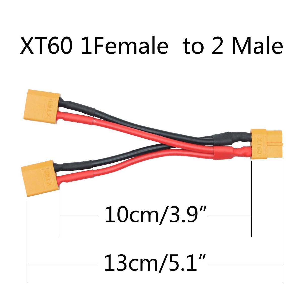 XT60 Parallel Battery Connector Cable 3.9" Y Splitter Adapter Plug L567652