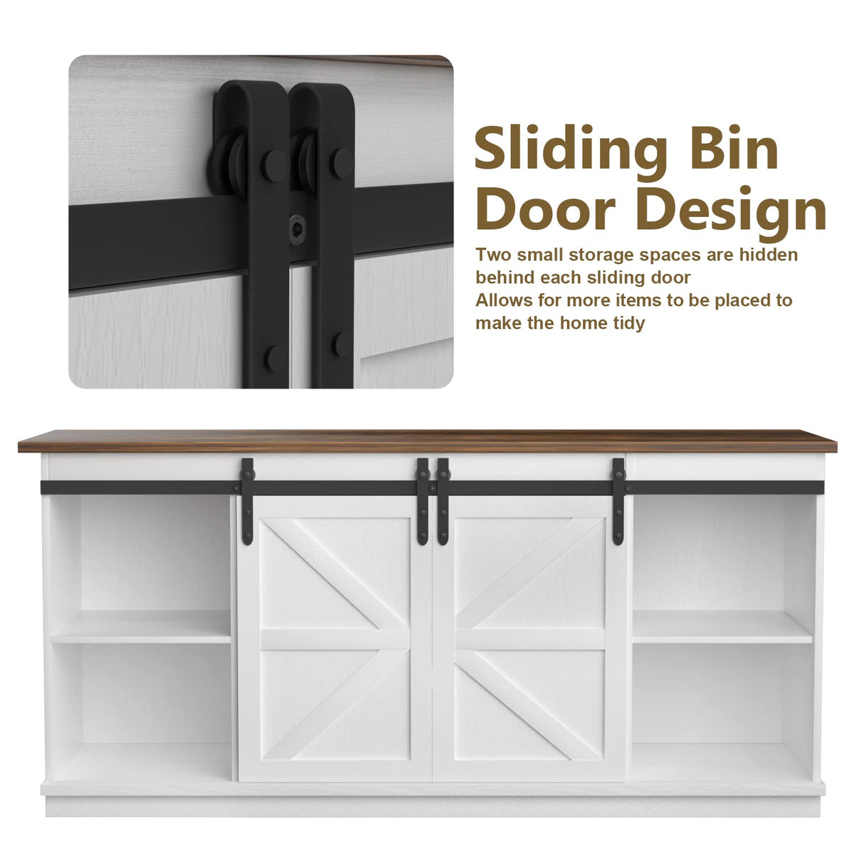 Bright White TV Stand for 65 Inch TV E8713