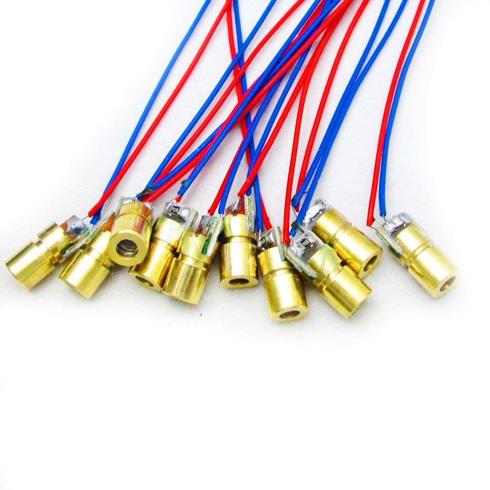 10pcs 5V 650nm 5mW Red Dot Laser Head 6mm Y579