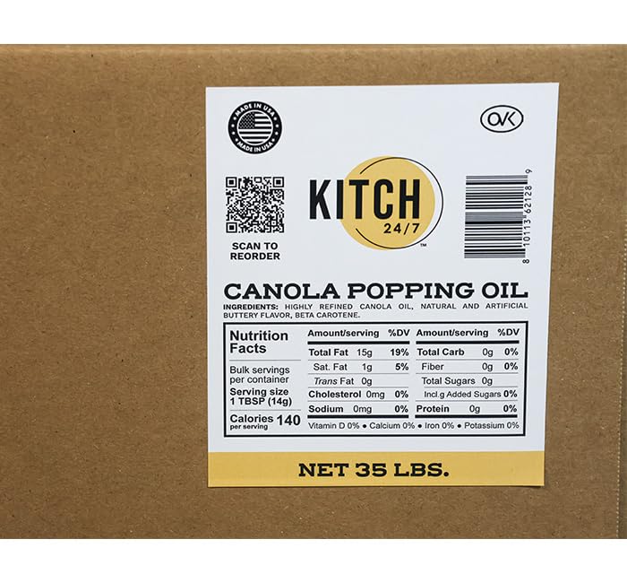 Canola Popping Oil 35 Pounds H142325