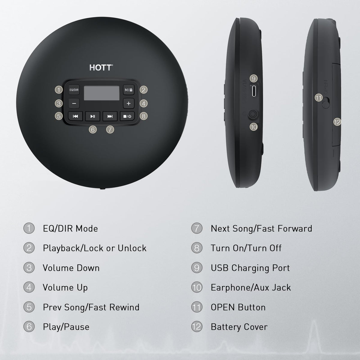 Portable CD Player with Anti-Skip Protection E752186