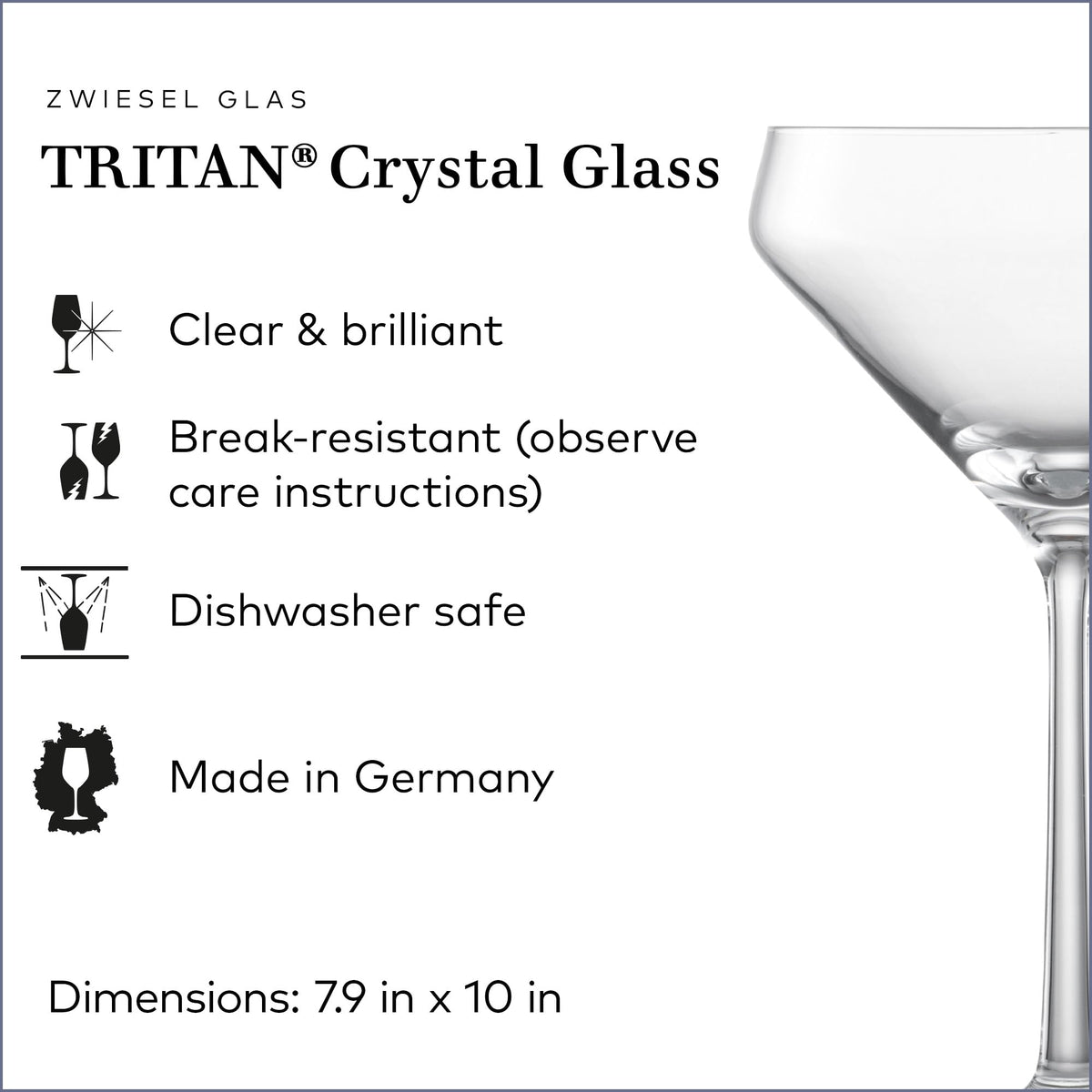 Martini Glass Set of 6 Dishwasher-Safe Tritan Crystal 12.3 Ounce I97747