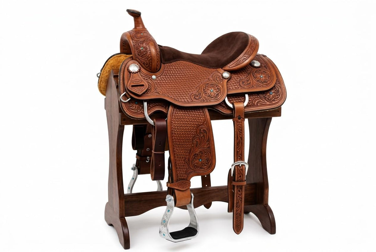 Aluminium Barrel Racing Stirrups with Rhinestones M143751