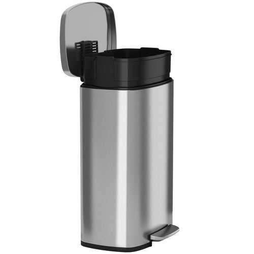 13.2 Gallon Stainless Steel Step Trash Can with Lid L72019