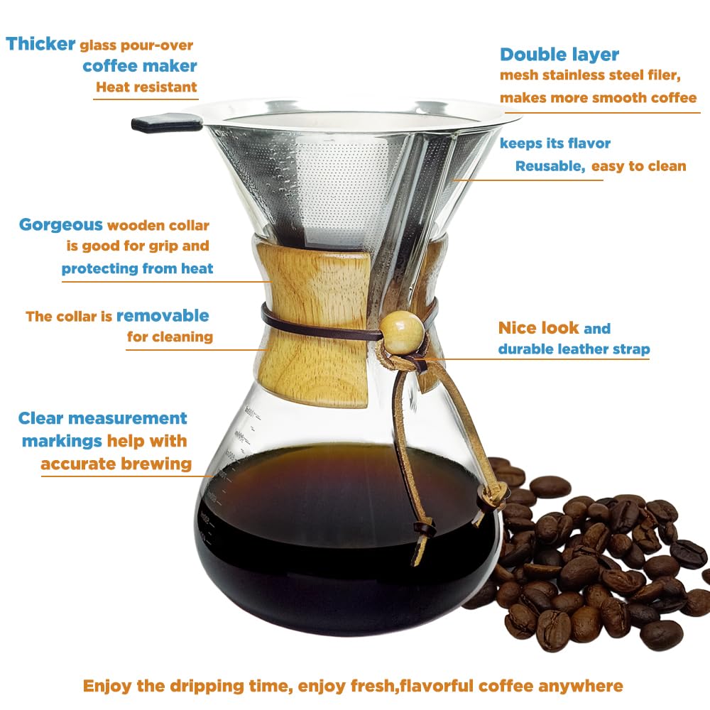 Glass 10 Cup Coffee Pour Over Set Z24357
