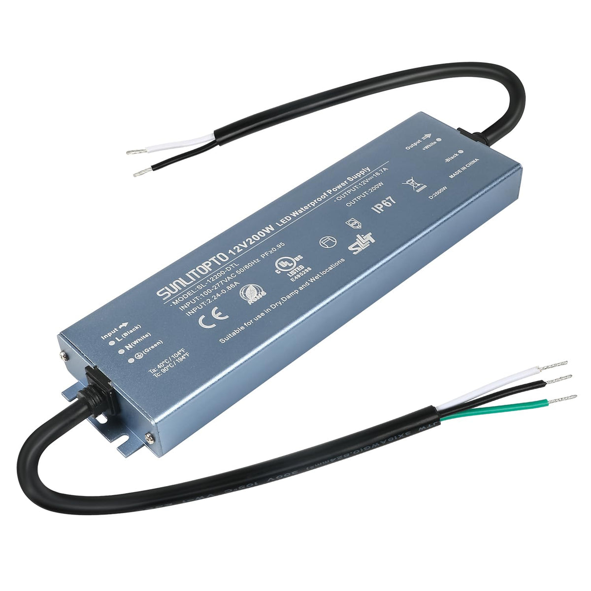 200W IP67 Waterproof LED Driver Power Supply Transformer S6329