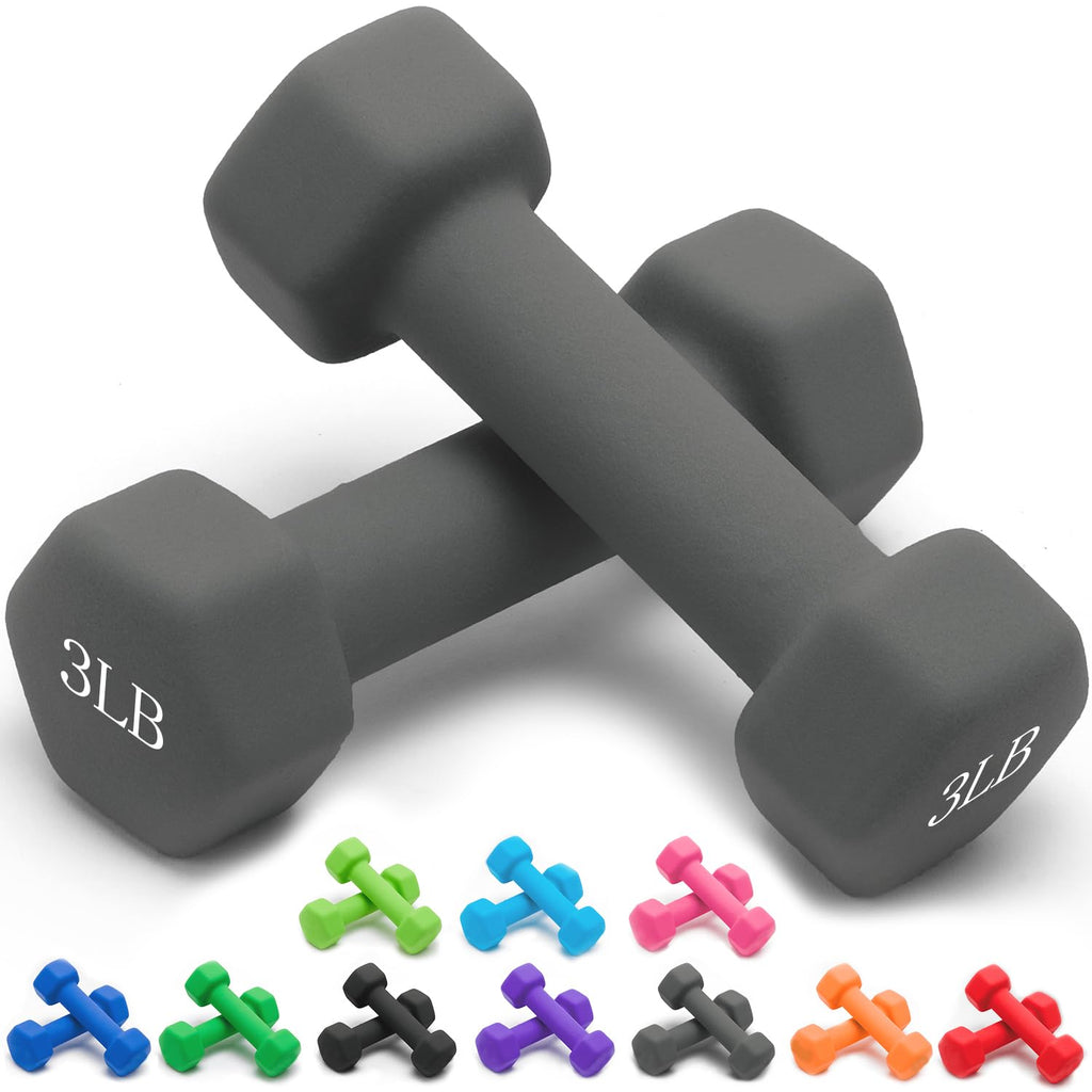 Neoprene Dumbbells Set, 1-15 LB, Anti-Slip, Hex Shape R847064
