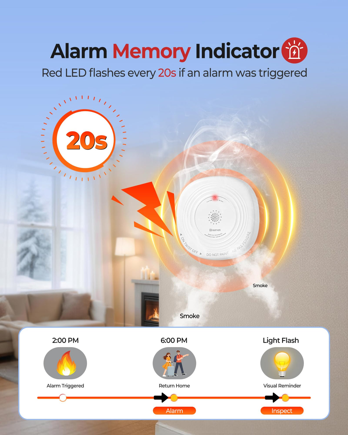Smoke Detector 10-Year Sealed Battery Powered 3-Pack D690322