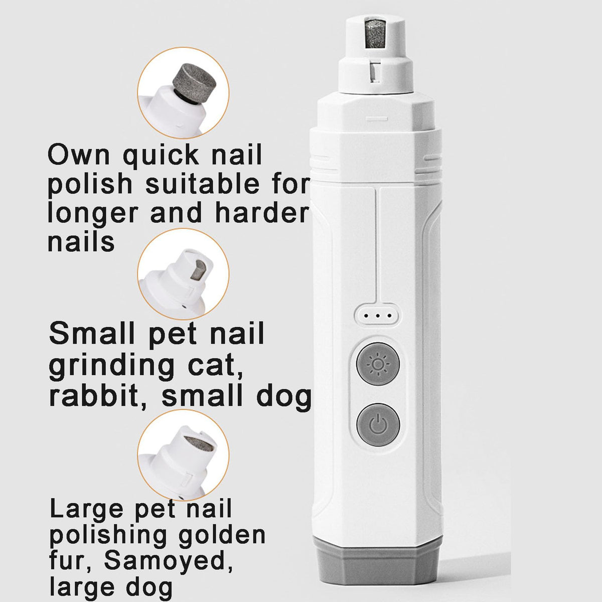 Electric Pet Nail Grinder, Low Noise, 3-Speed, Diamond Grinding Head K745