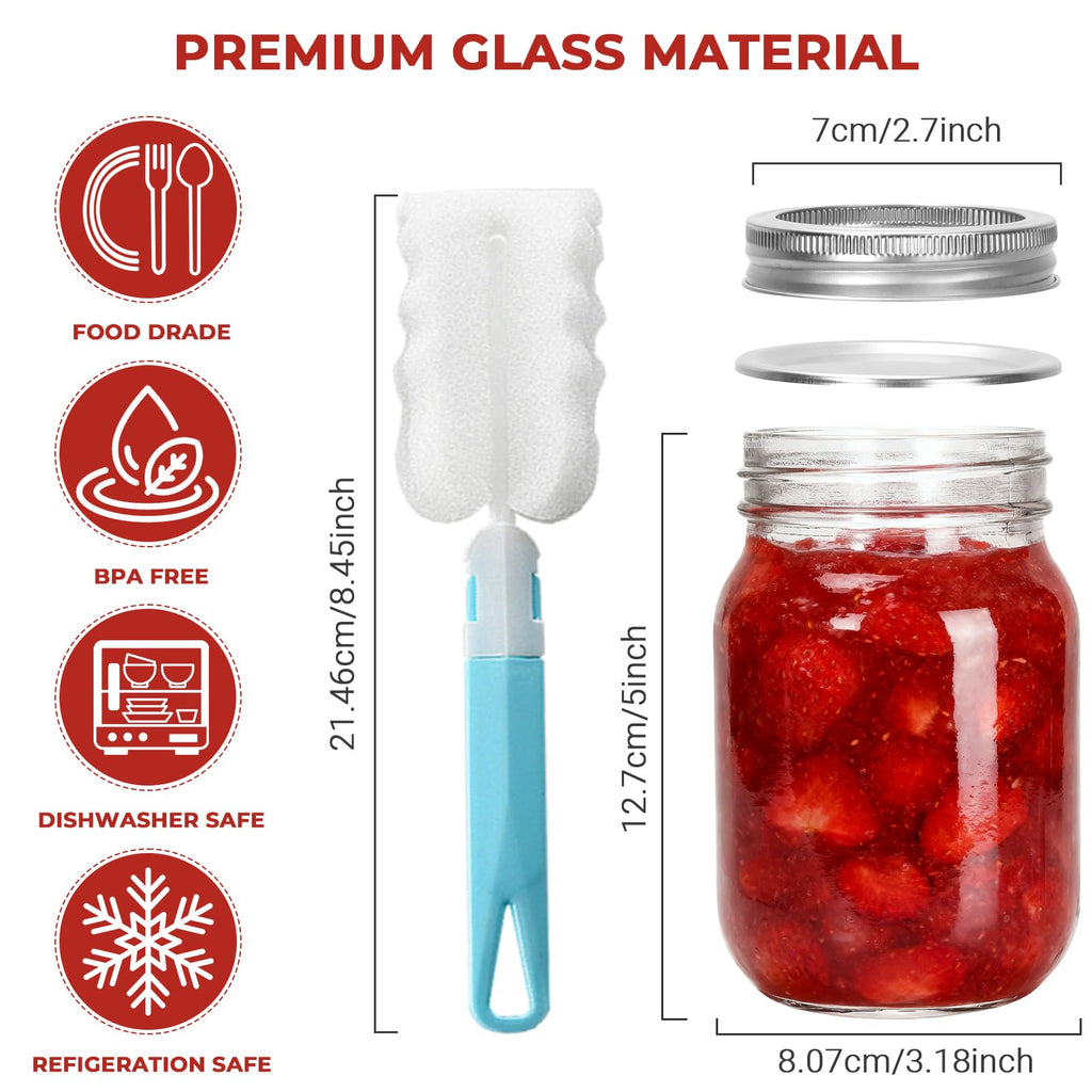 16 oz Glass Mason Jars 15 Pack I8355