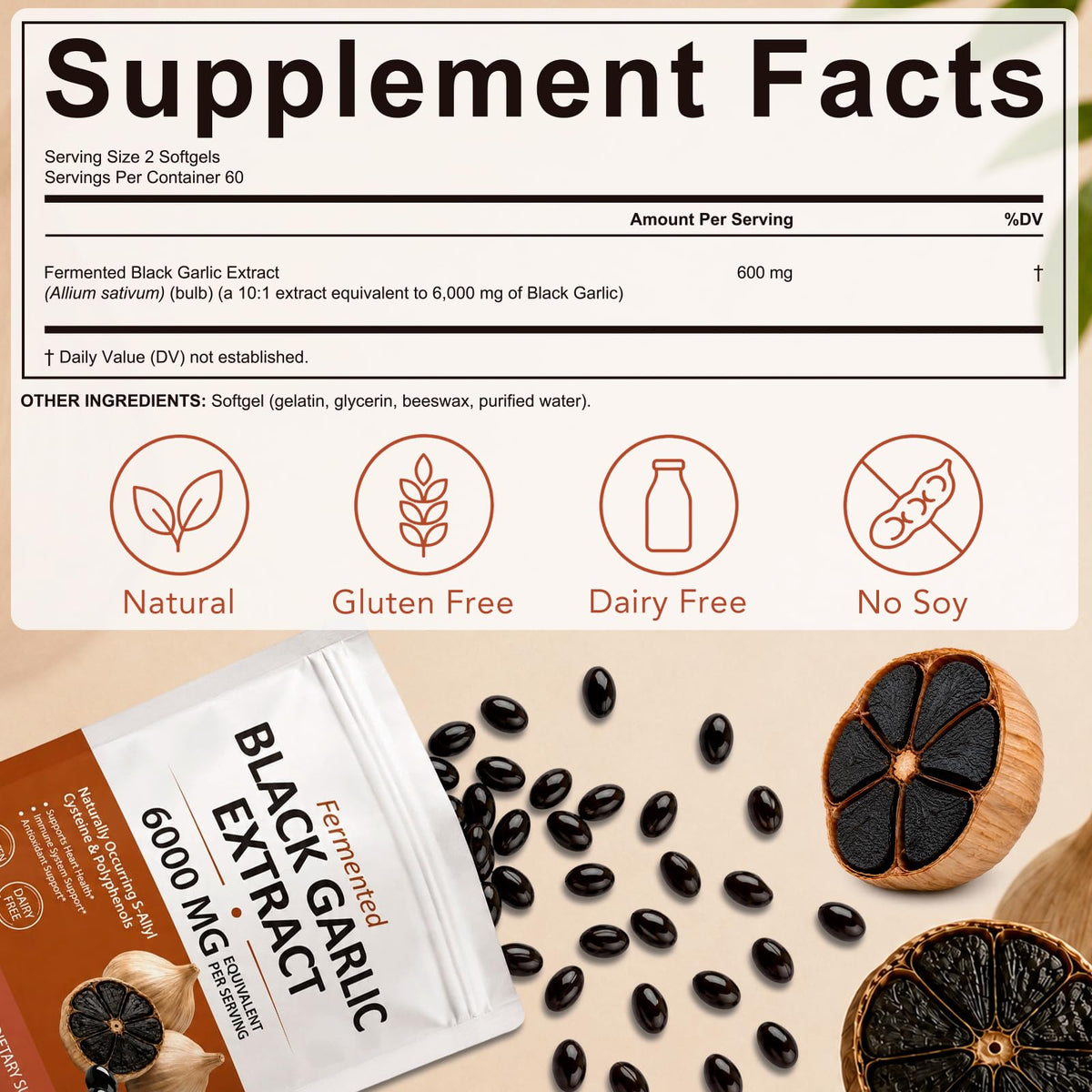 Black Garlic Softgels 6000mg 120 Softgels P52911