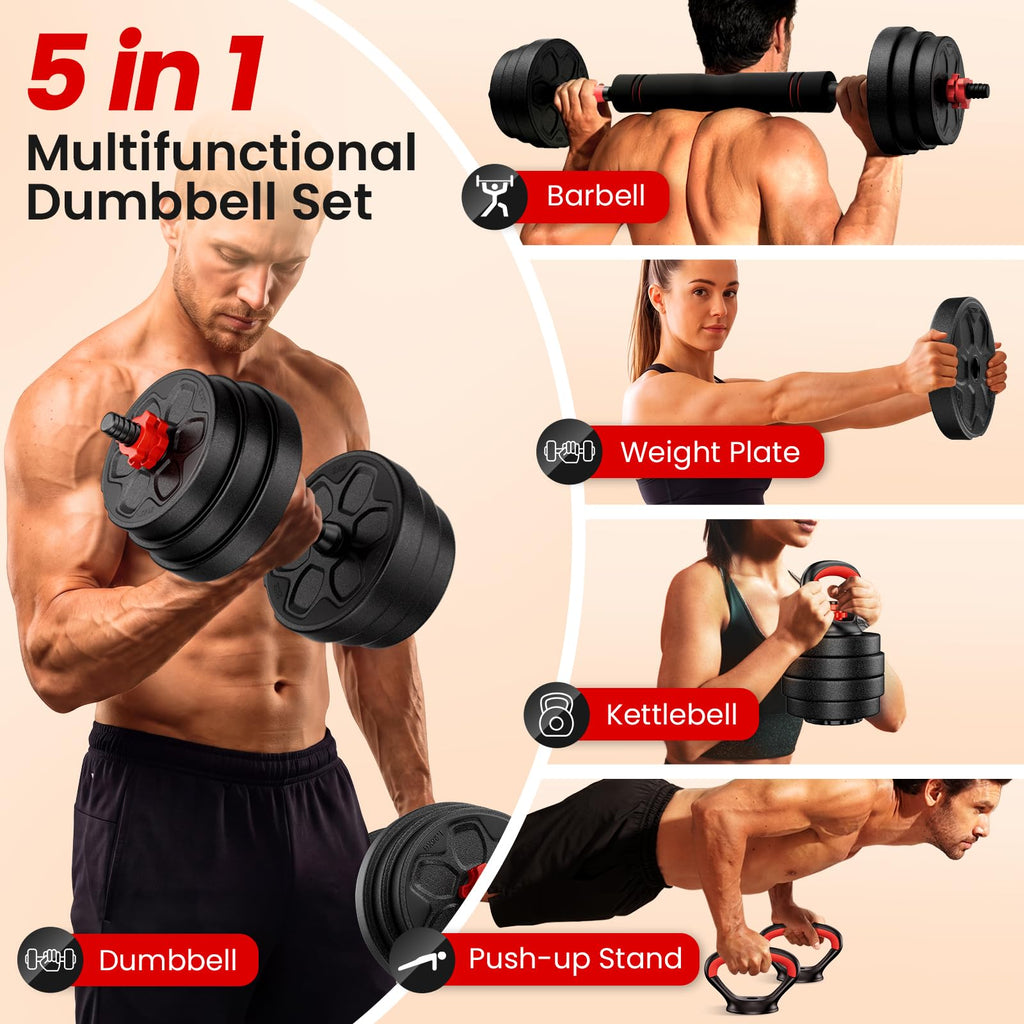 Adjustable 5-in-1 Dumbbell Set with Connector N501452
